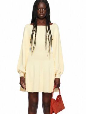 STAUD Buttercream Long Sleeve Knit Mini Dress - XS (could also fit S)